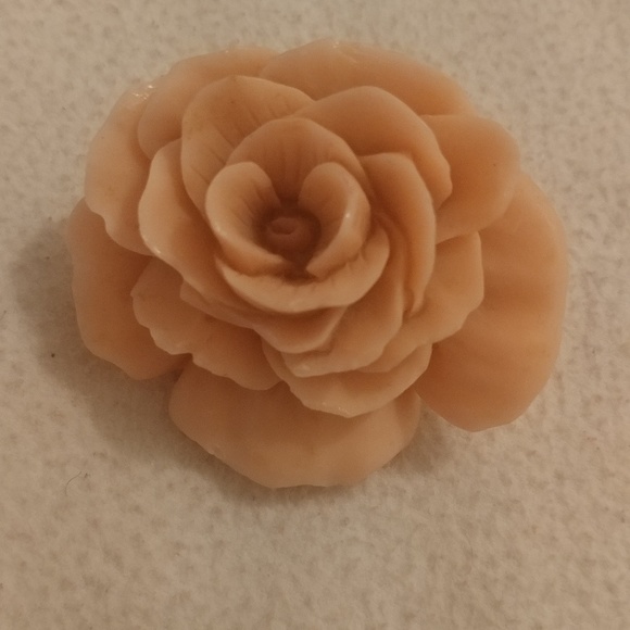 Large bijoux pink flower gold ring vintage - Picture 2 of 6